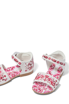 Kids Majolica-Printed Calfskin Sandals